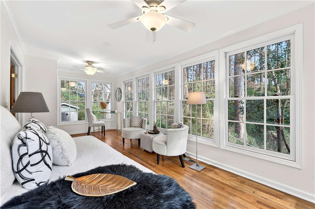 421 Emory Drive Northeast Atlanta, GA 30307 - Photo 20 of 42 a living room with furniture and a large window