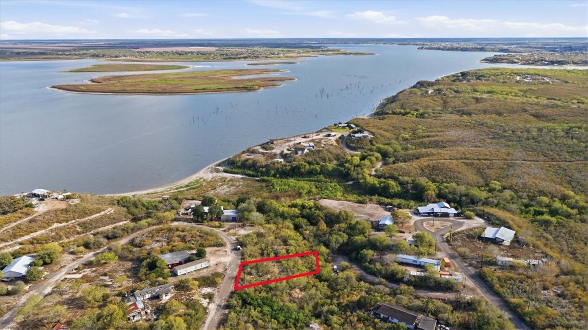 a view of a lake and mountain