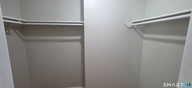 a close up view of closet