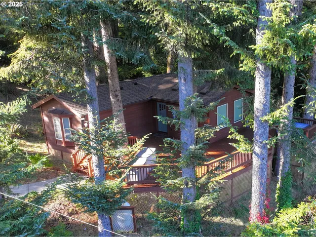 a view of street along with house and trees