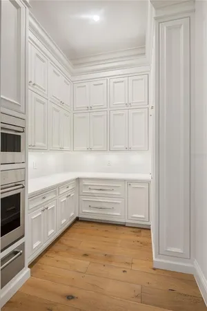 a view white cabinets and window