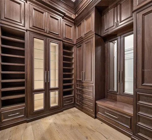 a view of entryway with wooden floor