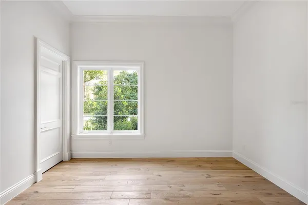 a view of wooden door