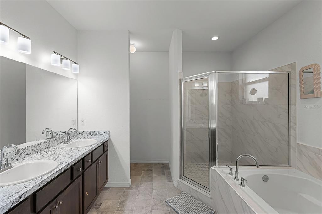 804 Channing Street Winter Haven, FL 33880 - Photo 18 of 31 a bathroom with a granite countertop tub sink and mirror