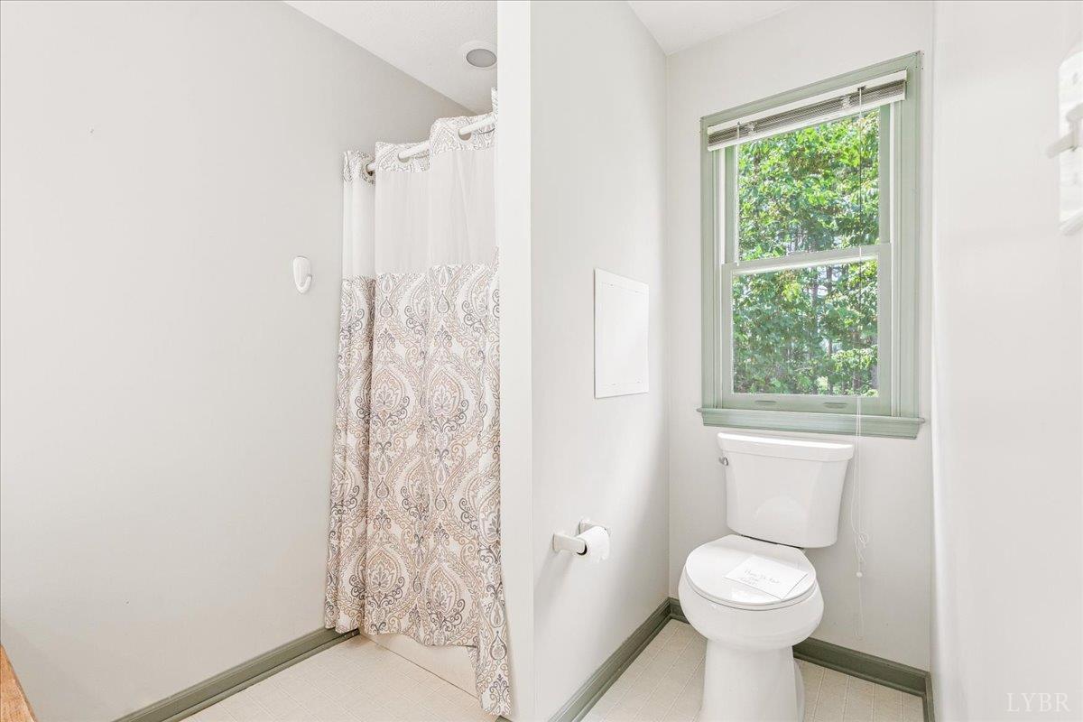 530 Patteson School Road Appomattox, VA 24522 - Photo 23 of 45 a bathroom with a shower curtain and a toilet