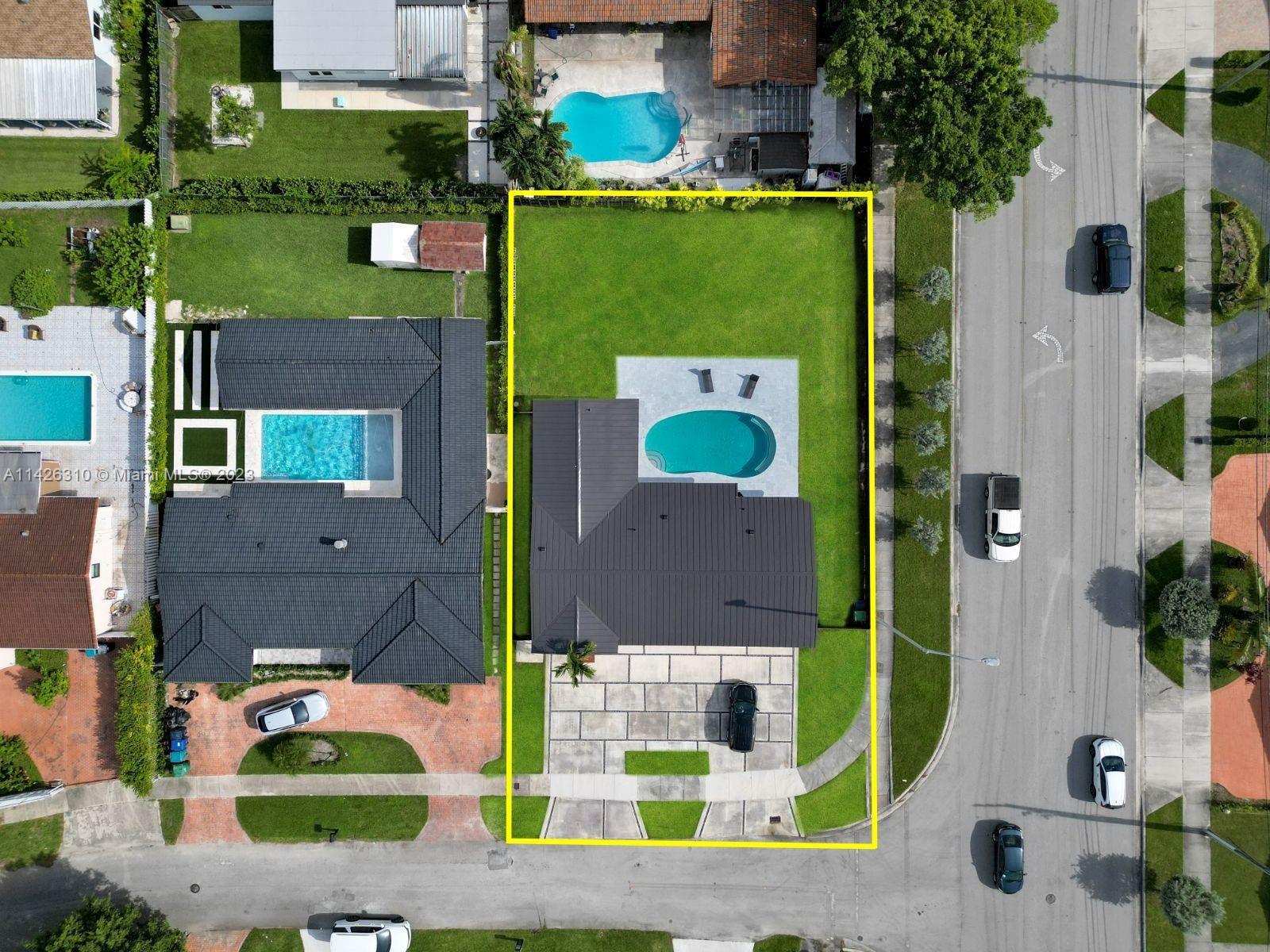 9670 Southwest 17th Street Miami, FL 33165 - Photo 17 of 17 an aerial view of a house with a yard