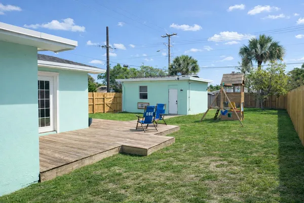 a house view with a garden space