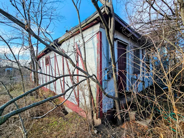 a backyard of a house with lots of green space