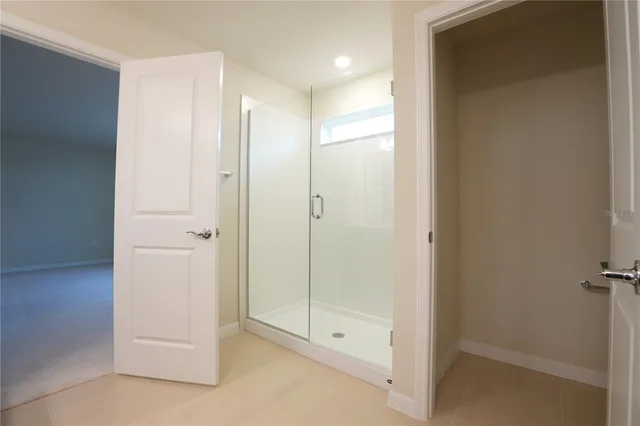 a bathroom with a shower