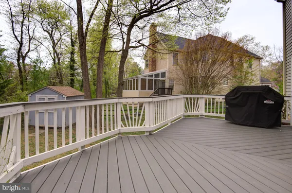 a view of a wooden roof deck