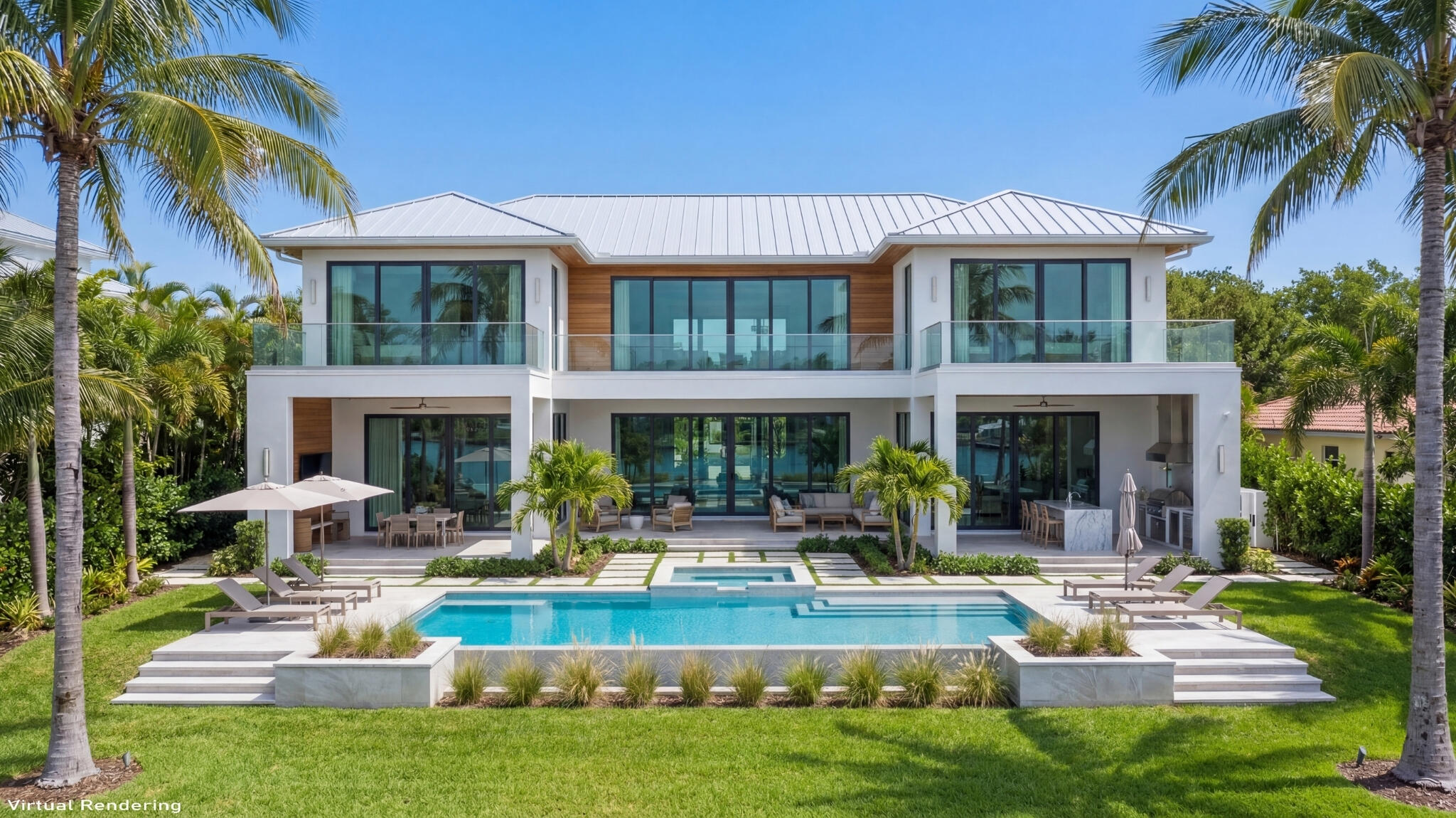 1305 Peninsular Road Jupiter, FL 33469 - Photo 7 of 23 a front view of a house with garden and swimming pool