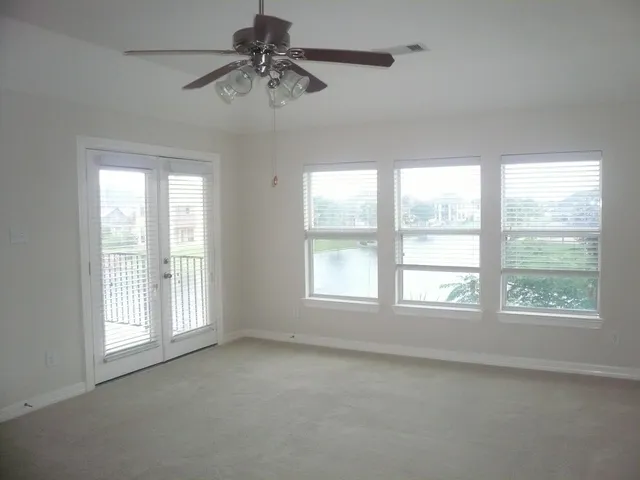 a view of lake from balcony