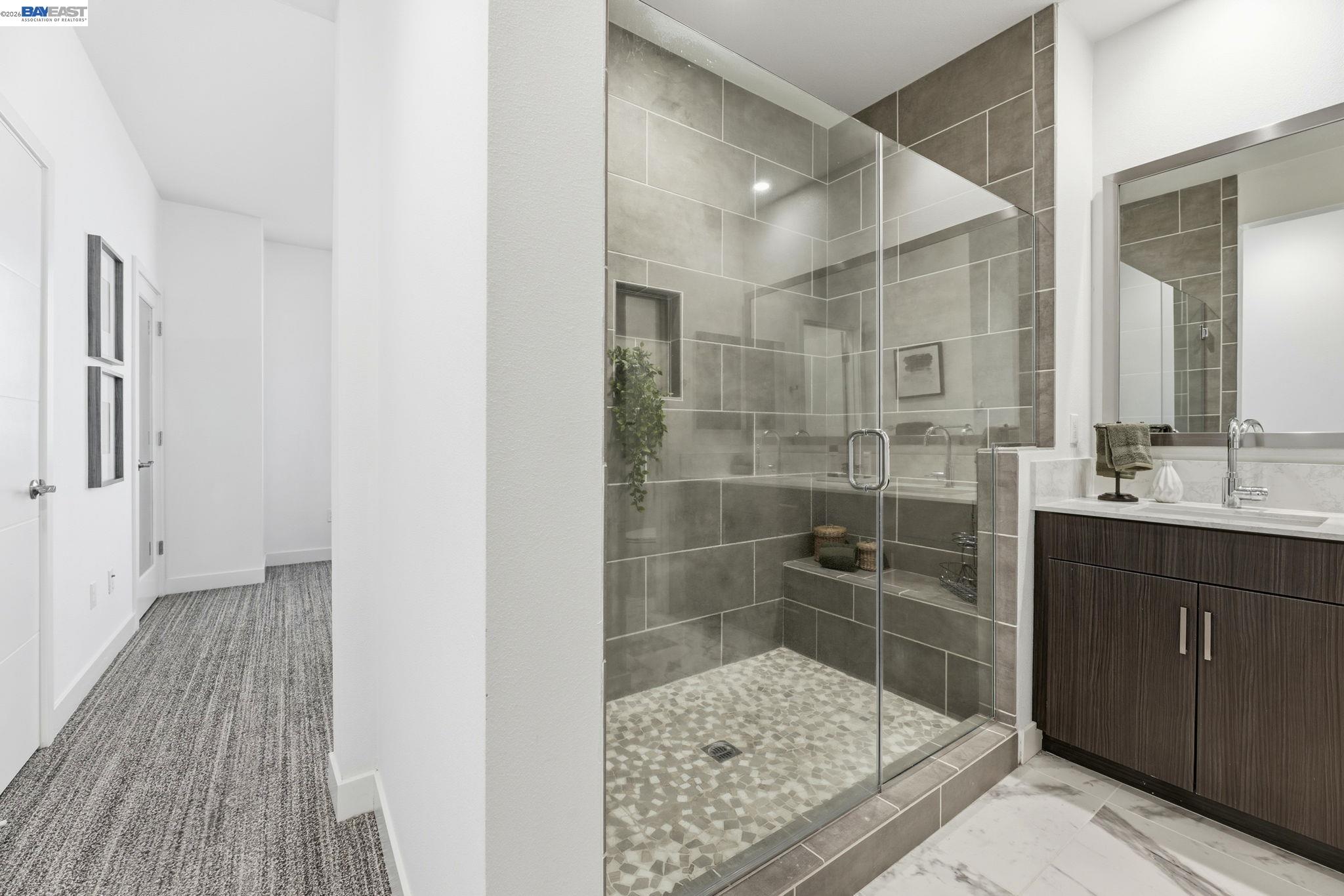 931 Edy Lane Oakland, CA 94607 - Photo 28 of 41 a bathroom with a shower and a sink