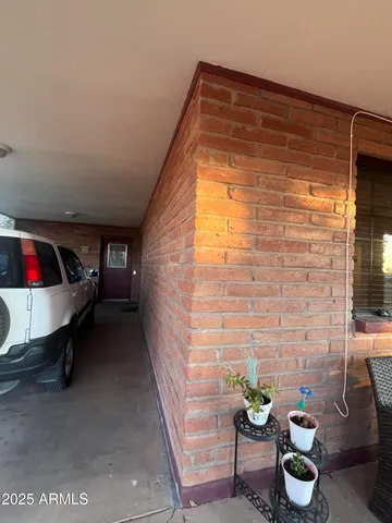 a view of a pathway in a yard