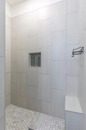 a bathroom with a shower