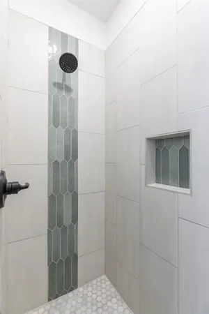 a bathroom with a shower
