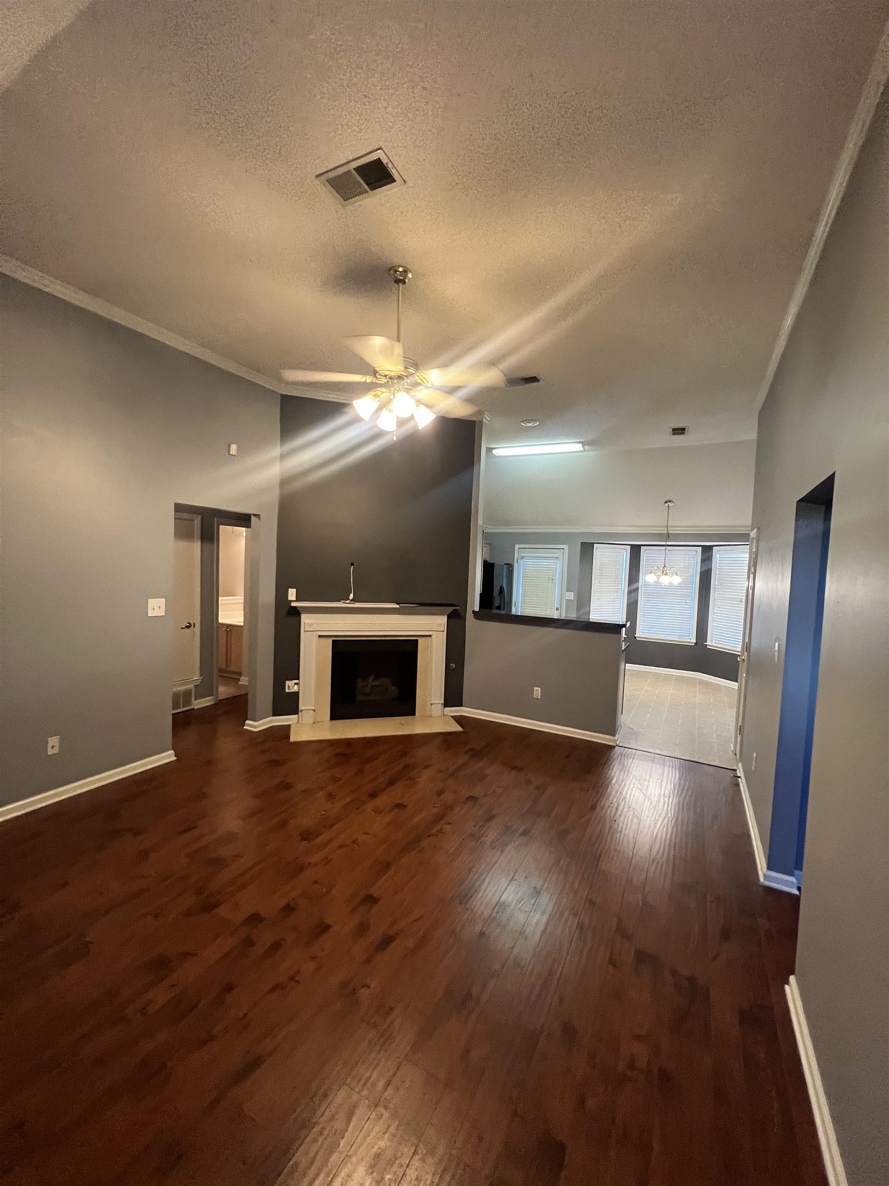 5645 Sycamore Ridge Road Memphis, TN 38134 - Photo 8 of 13 a view of empty room with wooden floor and fireplace