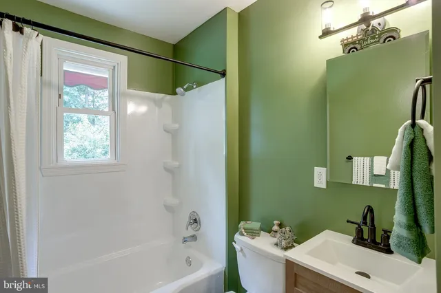 a bathroom with a sink mirror toilet and bathtub