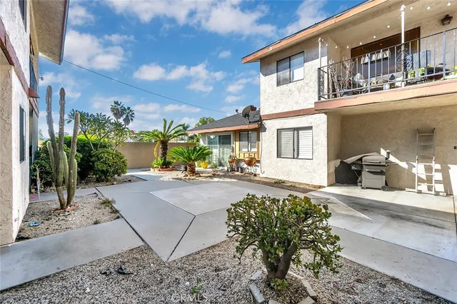a building view with a outdoor space