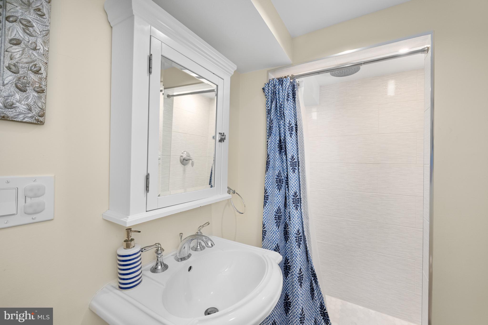 3104 N Street Northwest Washington, DC 20007 - Photo 21 of 25 a bathroom with a sink a mirror and a shower