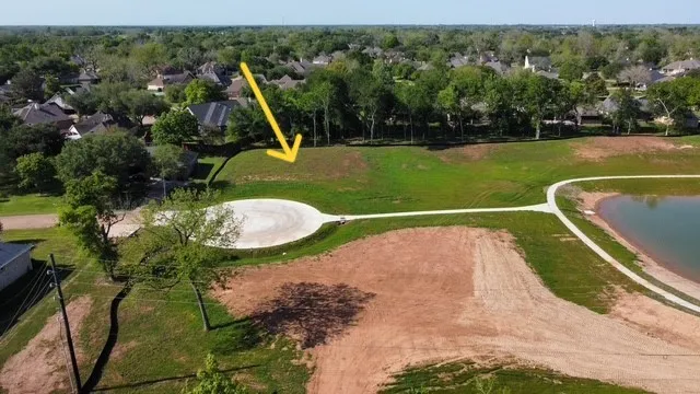 a view of a swimming pool with a garden and plants
