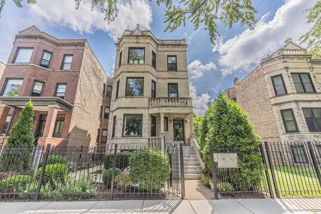 front view of a brick building