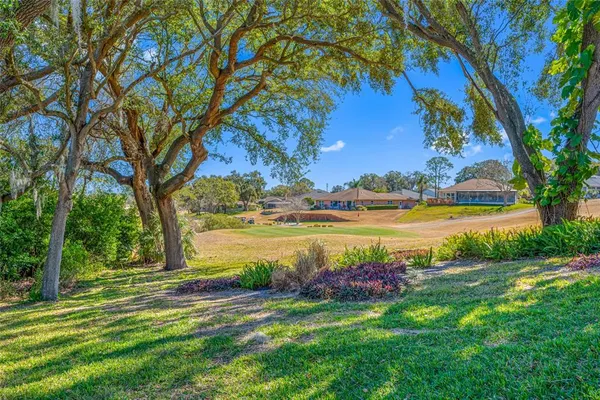 a view of a lake with a big yard