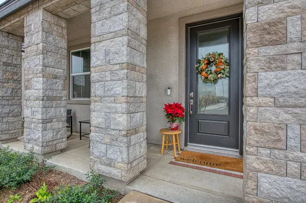 a front view of a house with entryway