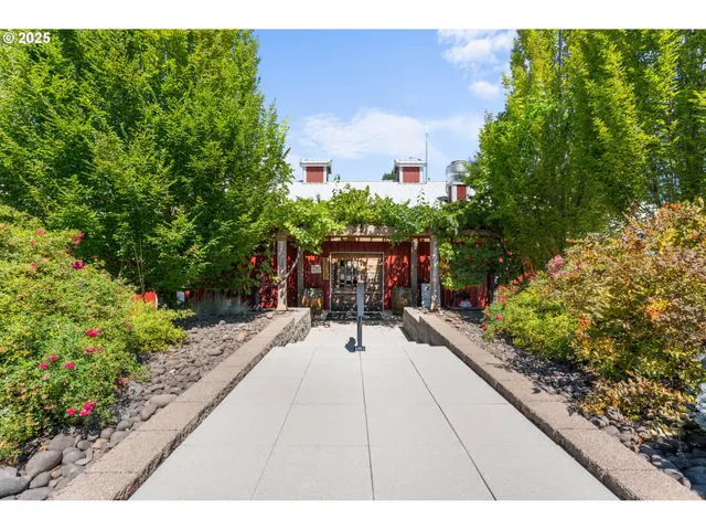 a view of a lake with a yard