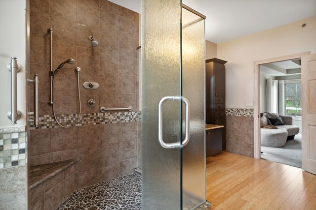 a bathroom with a shower