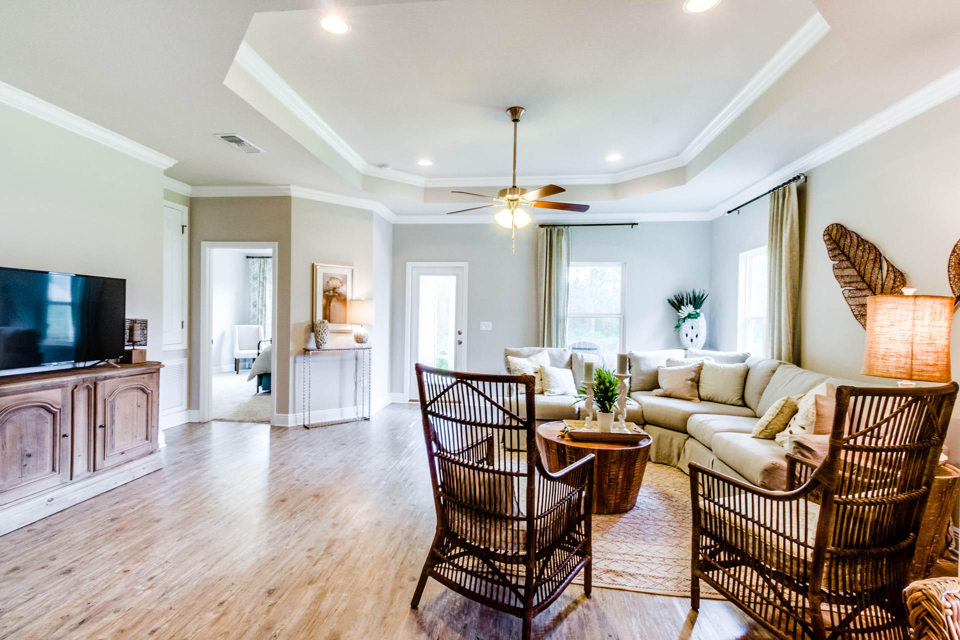 170 Conner Circle Santa Rosa Beach, FL 32459 - Photo 20 of 44 a living room with furniture and a flat screen tv