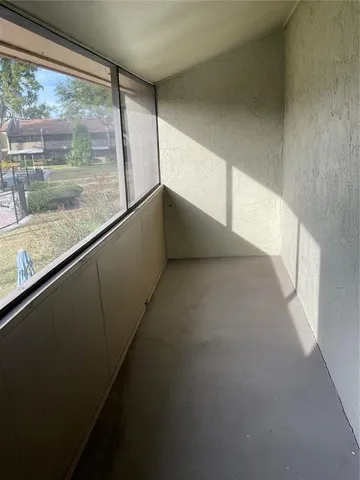 a room with a large window