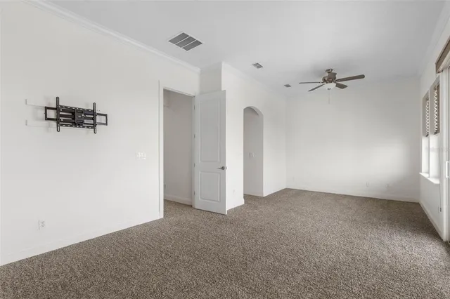 a view of a garden with a lake view