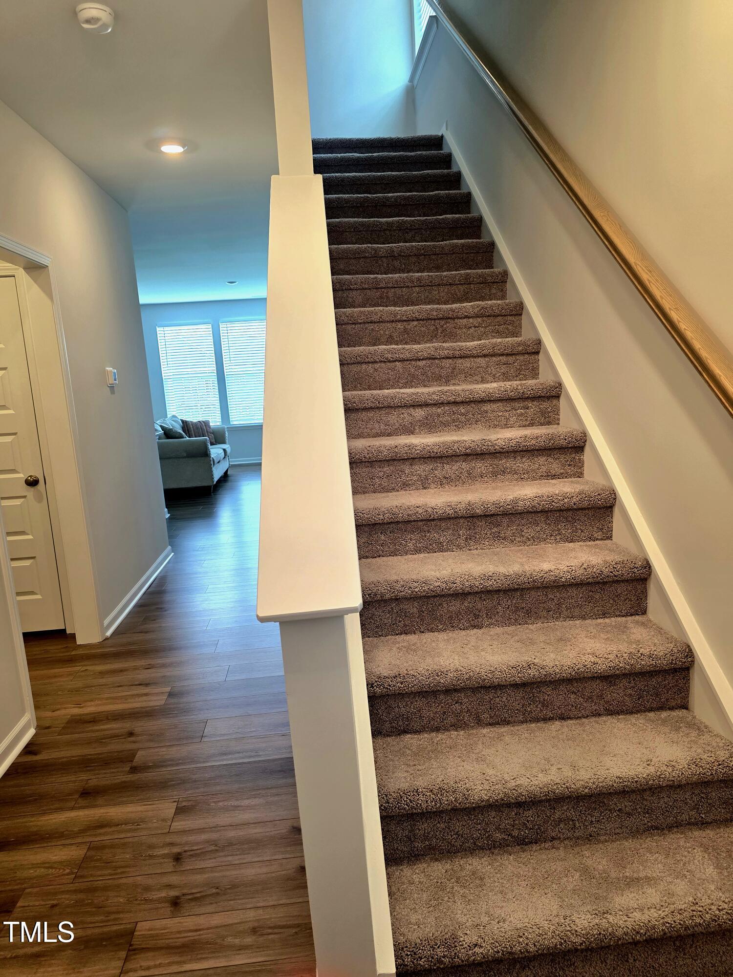 27 Nettle Lane Clayton, NC 27520 - Photo 4 of 37 a view of entryway and hall with wooden floor