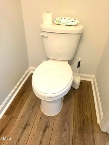 a close view of a toilet in bathroom