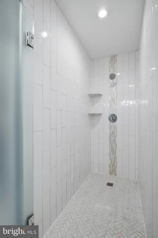 a bathroom with a shower
