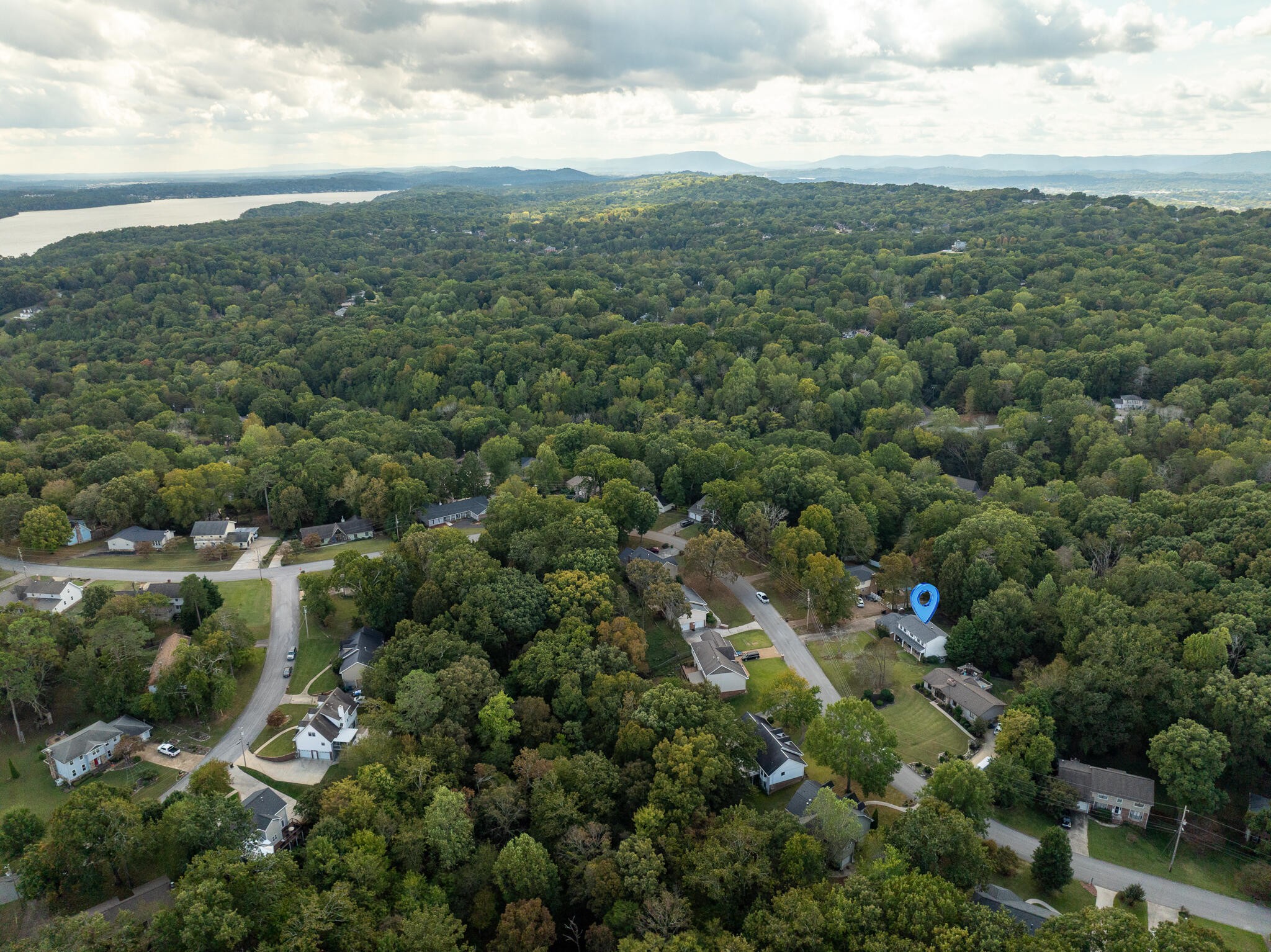 1820 Rock Bluff Road Hixson, TN 37343 - Photo 29 of 31 an aerial view of residential house with green space and mountain view in back
