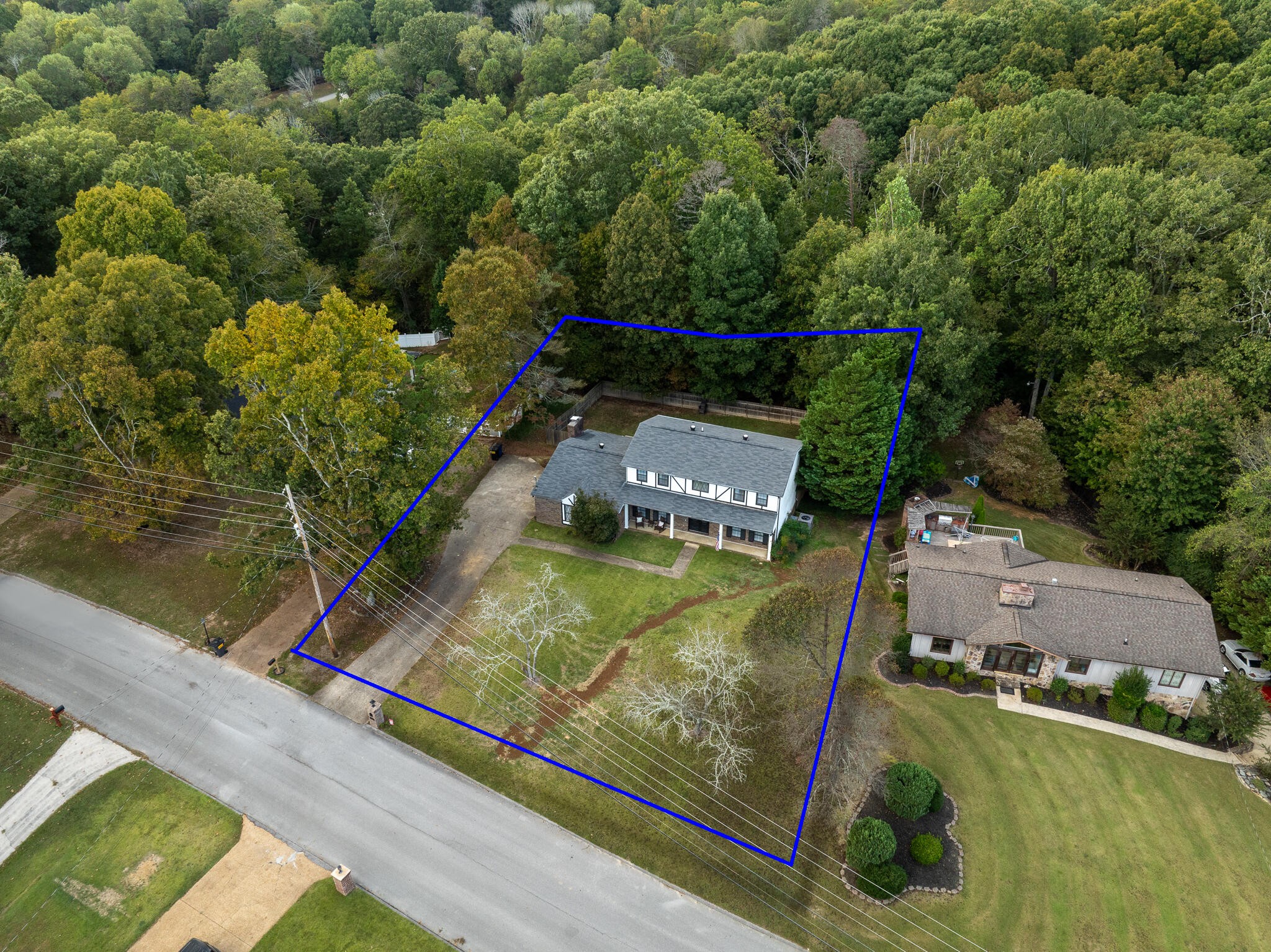 1820 Rock Bluff Road Hixson, TN 37343 - Photo 9 of 31 an aerial view of a house with a swimming pool