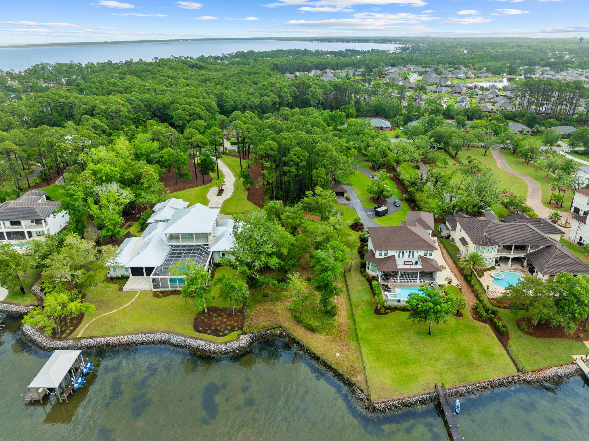 Lot 1 Driftwood Point Road Santa Rosa Beach, FL 32459 - Photo 8 of 11 an aerial view of a house with a swimming pool