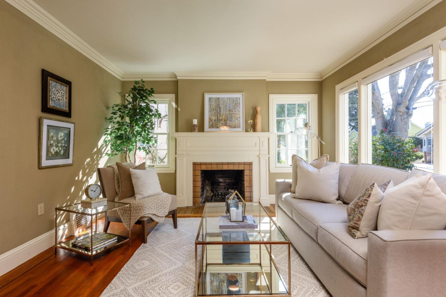 132 Bancroft Road Burlingame, CA 94010 - Photo 3 of 27 a living room with furniture large window and wooden floor