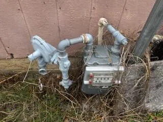 a close view of water heater room