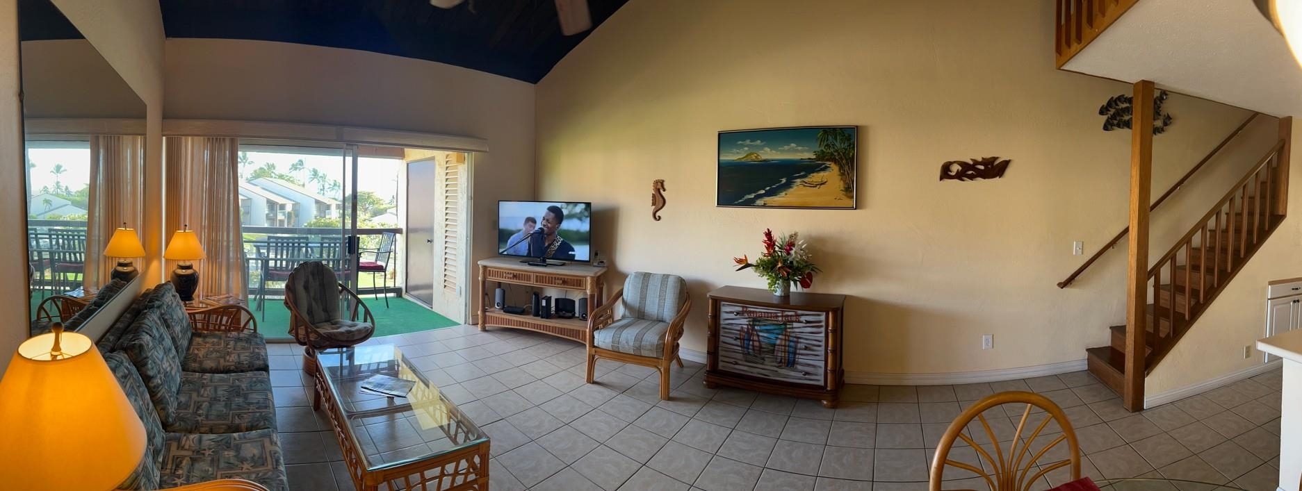 2737 South Kihei Road, Unit 336 Kihei, HI 96753 - Photo 21 of 38 a living room with furniture and a flat screen tv