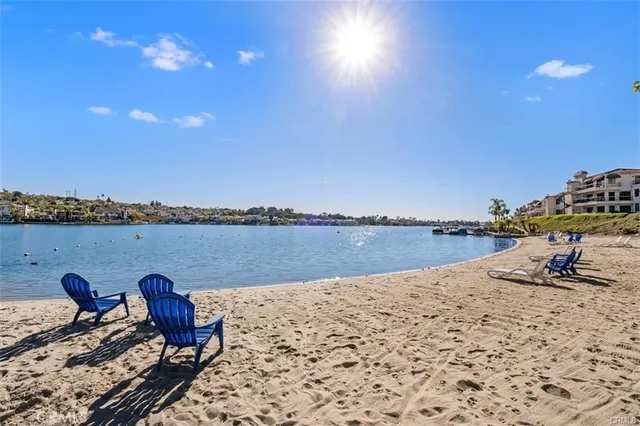 an outdoor space with furniture
