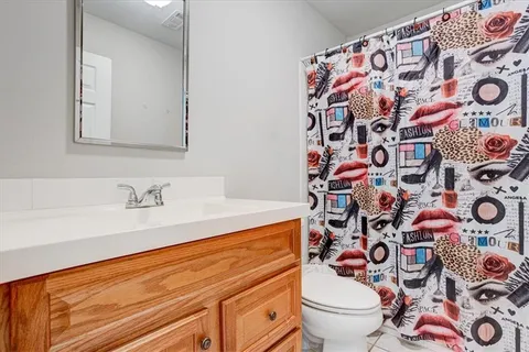 a bathroom with a sink and toilet