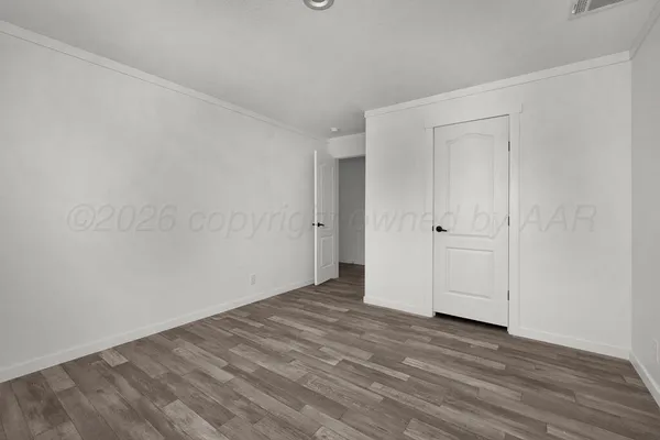 a view of small space with racks on the wall