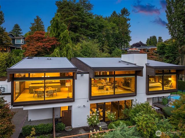 an aerial view of a house