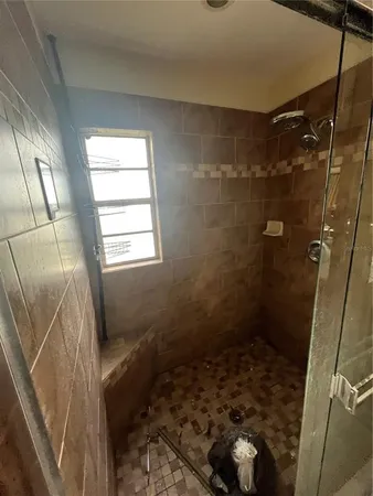 a bathroom with a shower