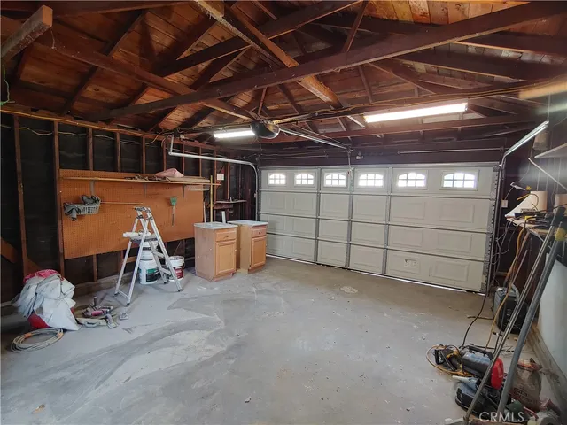 a view of a garage with rack