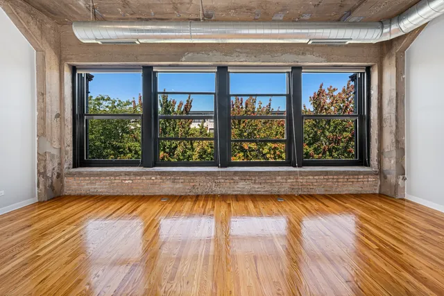a view of swimming pool from a window
