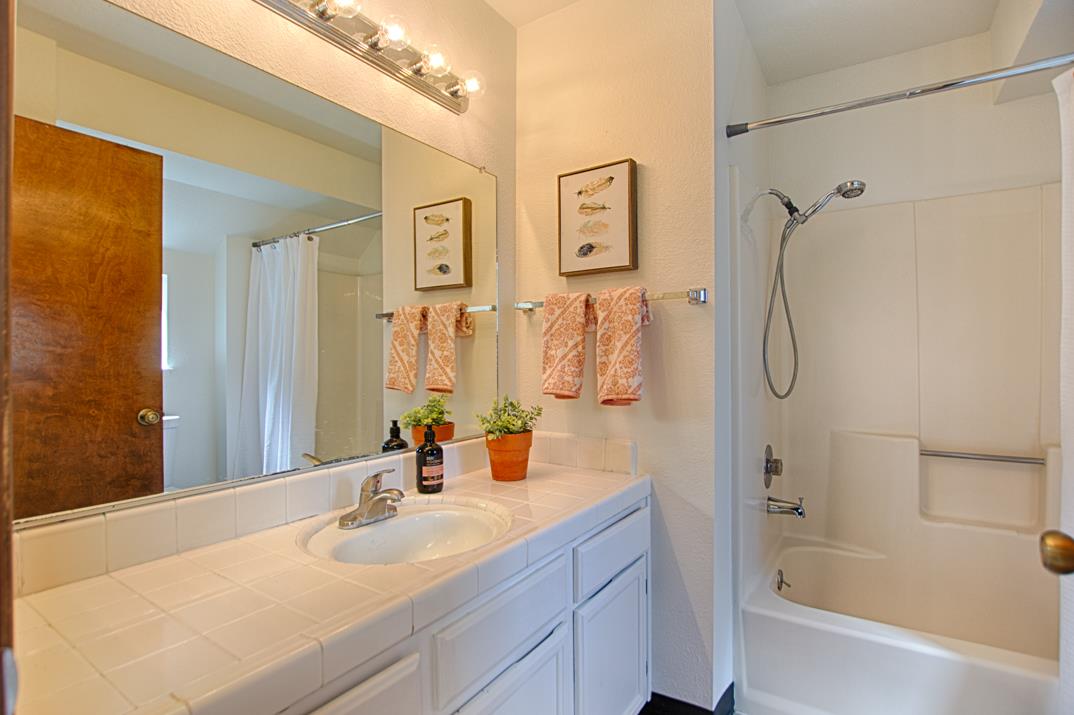 2607 Mallory Lane Santa Cruz, CA 95065 - Photo 21 of 31 a bathroom with a sink vanity tub and shower